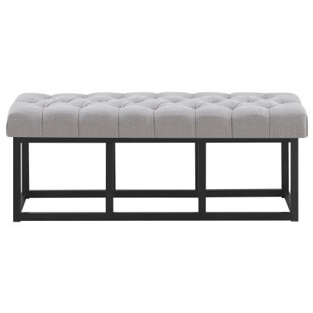 Taburete Pie de Cama Amun Tela & Negro Gris,120 cm