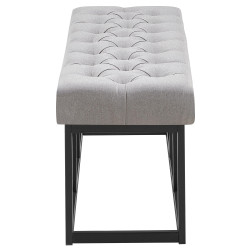 Taburete Pie de Cama Amun Tela & Negro Gris,120 cm