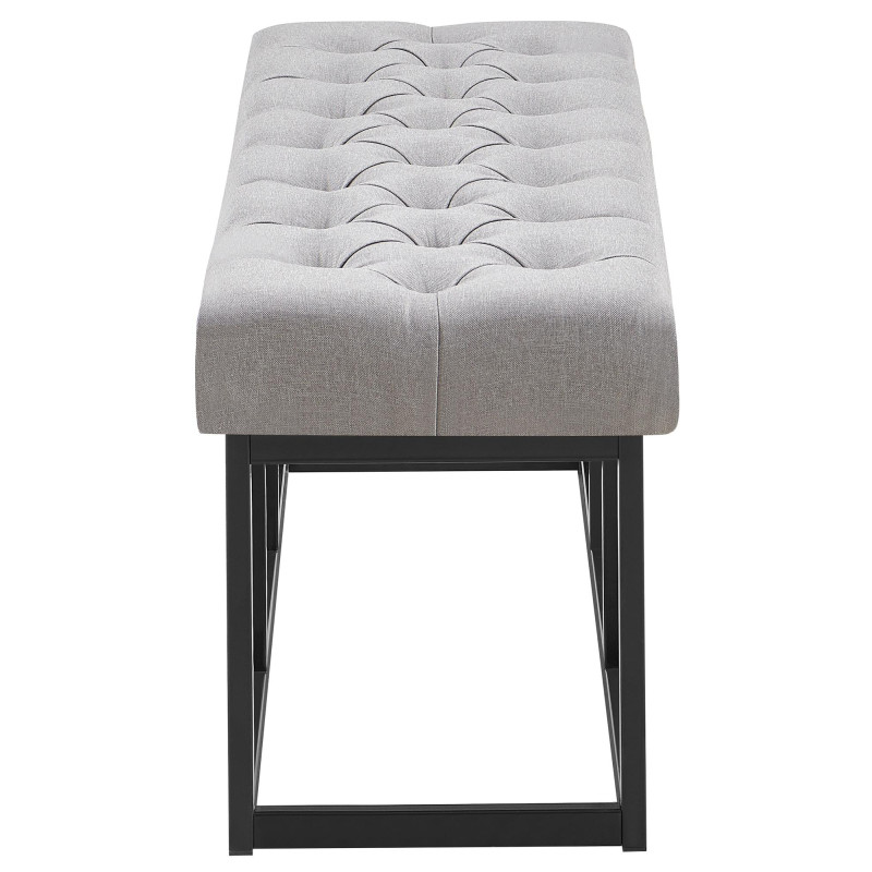 Taburete Pie de Cama Amun Tela & Negro Gris,120 cm