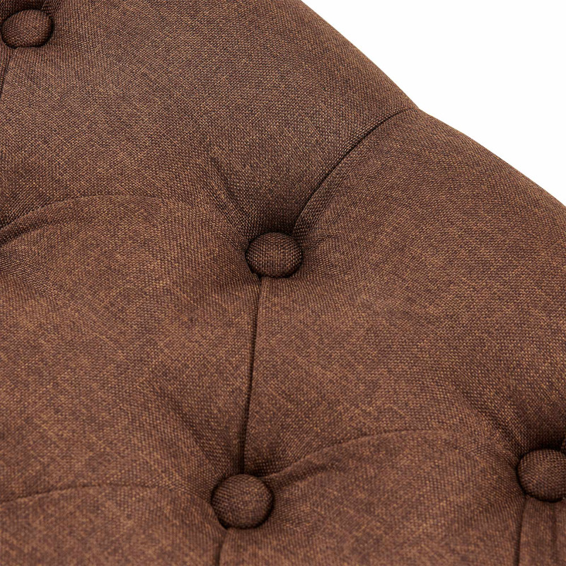 Taburete Pie de Cama Amun Tela & Negro Marrón,100 cm