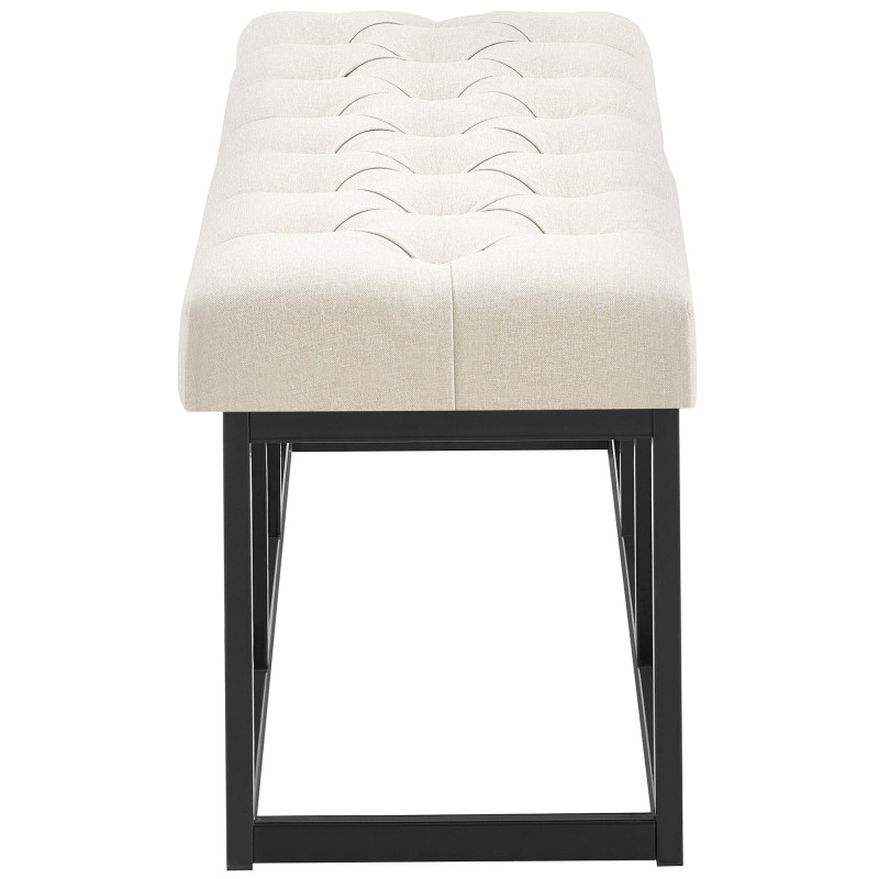 Taburete Pie de Cama Amun Tela & Negro Crema,100 cm