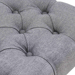 Taburete Pie de Cama Amun Tela & Negro Gris oscuro,100 cm