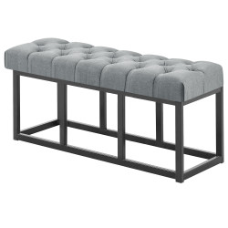 Taburete Pie de Cama Amun Tela & Negro Gris oscuro,100 cm