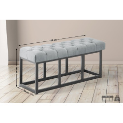 Banc Amun, tissu B100 gris