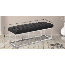 Taburete Pie de Cama Amun en Tela Gris oscuro,120 cm