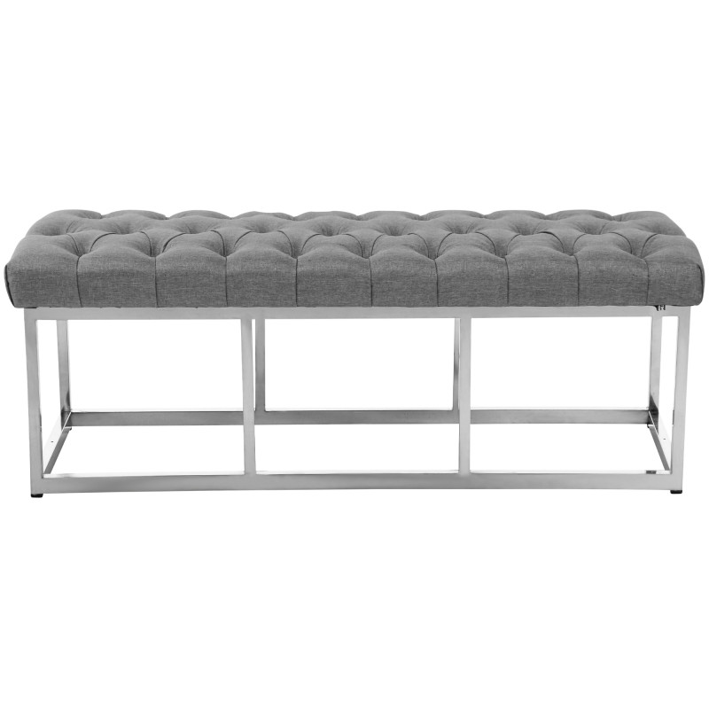 Taburete Pie de Cama Amun en Tela Gris,120 cm