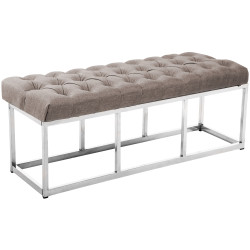 Taburete Pie de Cama Amun en Tela Gris topo,120 cm