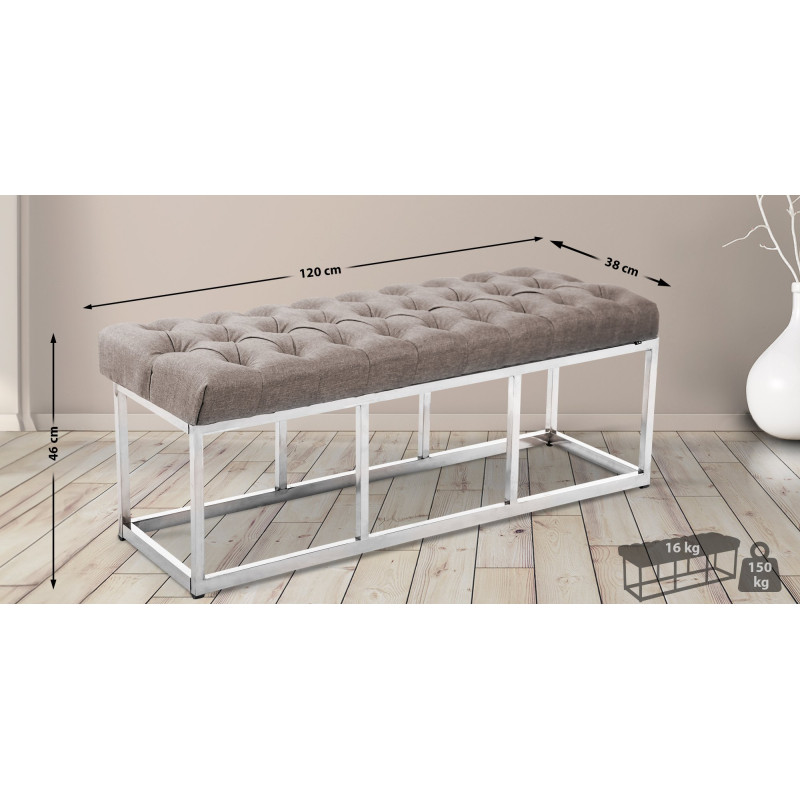 Banc Amun, tissu E120 taupe