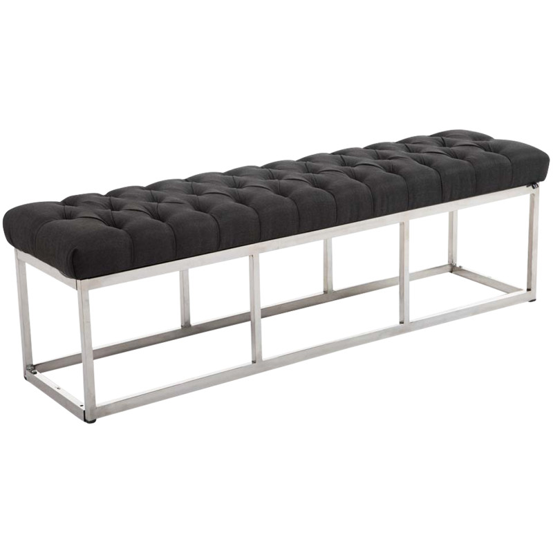 Taburete Pie de Cama Amun en Tela Gris oscuro,150 cm