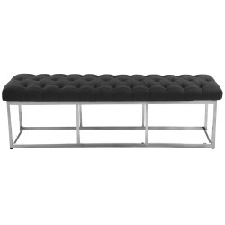 Taburete Pie de Cama Amun en Tela Gris oscuro,150 cm