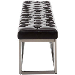 Taburete Pie de Cama Amun Con Base en Acero Inox. Marrón,150 cm