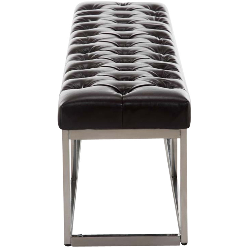 Taburete Pie de Cama Amun Con Base en Acero Inox. Marrón,150 cm