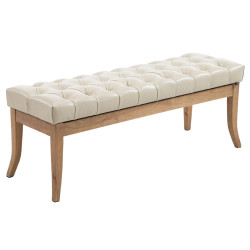 Banquette Ramsès, similicuir clair antique, couleur crème 120