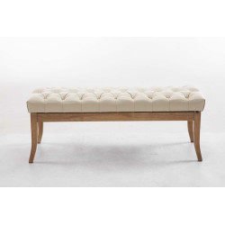 Banquette Ramsès, similicuir clair antique, couleur crème 120