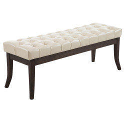 Banquette Ramsès, similicuir foncé antique, 120 crème