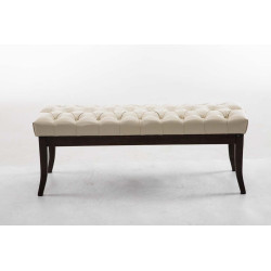 Banquette Ramsès, similicuir foncé antique, 120 crème