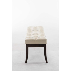 Taburete Recibidor Ramses En Madera Oscura Crema,120 cm