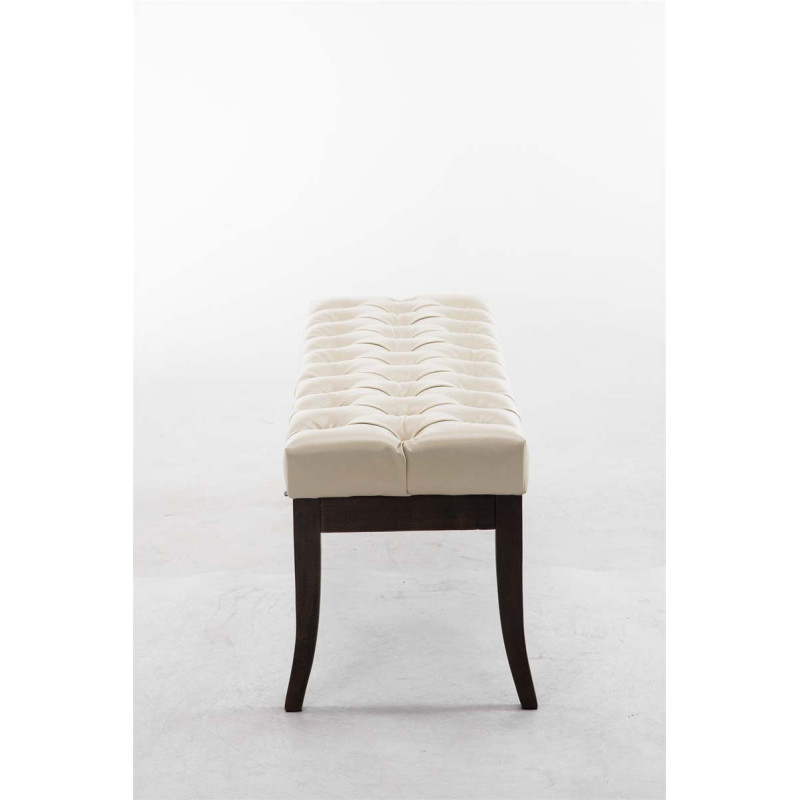 Banquette Ramsès, similicuir foncé antique, 120 crème
