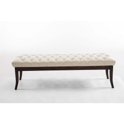 Banquette Rams?s, similicuir fonc? antique, 150 cr?me