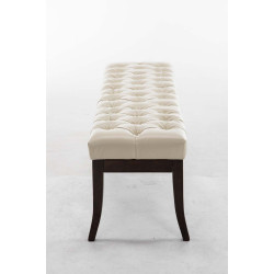 Banquette Ramsès, similicuir foncé antique, 150 crème