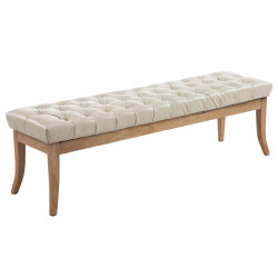 Banco Recibidor Ramses En Madera Clara Crema,150 cm