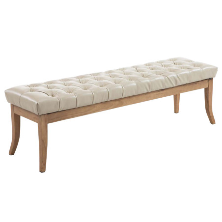 Banquette Ramsès, similicuir clair antique, 150 crème