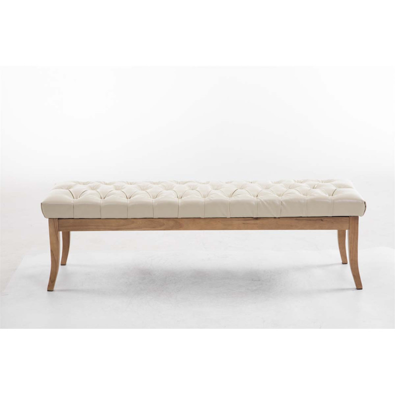 Banco Recibidor Ramses En Madera Clara Crema,150 cm