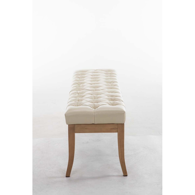 Banquette Ramsès, similicuir clair antique, 150 crème
