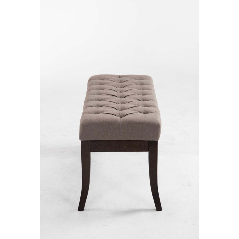 Taburete Recibidor Ramses En Tela & Madera Oscura Gris topo,100 cm