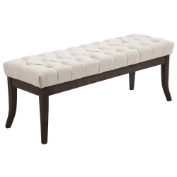 Banc Ramsès, tissu foncé ancien, 120 crème