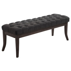 Banc Ramsès, tissu foncé antique, 120 cm, gris foncé