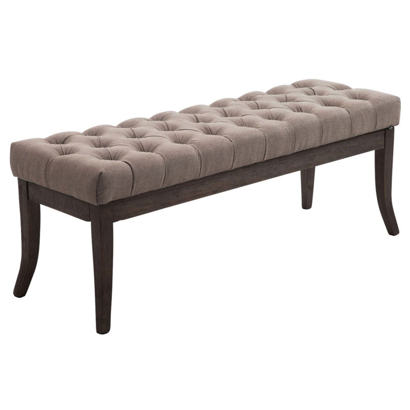 Banc Ramsès, tissu foncé antique, 120 taupe