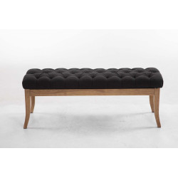 Banc Rams?s, tissu clair antique, 120 cm, gris fonc?