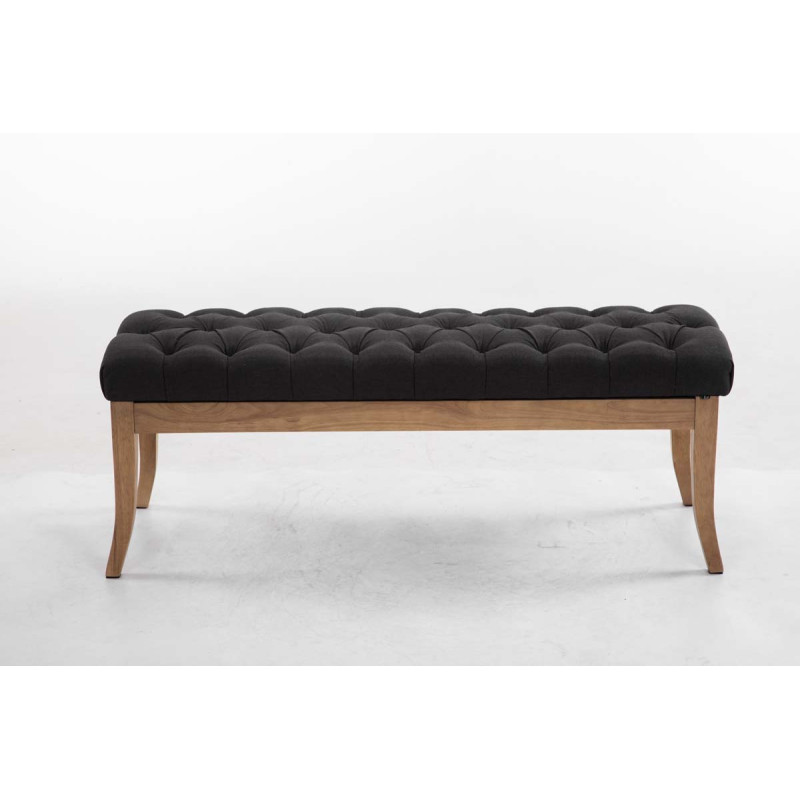 Banc Rams?s, tissu clair antique, 120 cm, gris fonc?