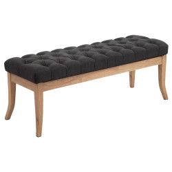 Banc Rams?s, tissu clair antique, 120 cm, gris fonc?