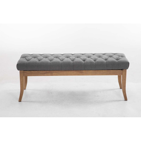 Banco Recibidor Ramses En Tela & Madera Clara Gris,120 cm