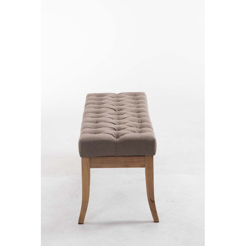 Panca design RAMSES in legno chiaro antico tessuto Tortora,120 cm