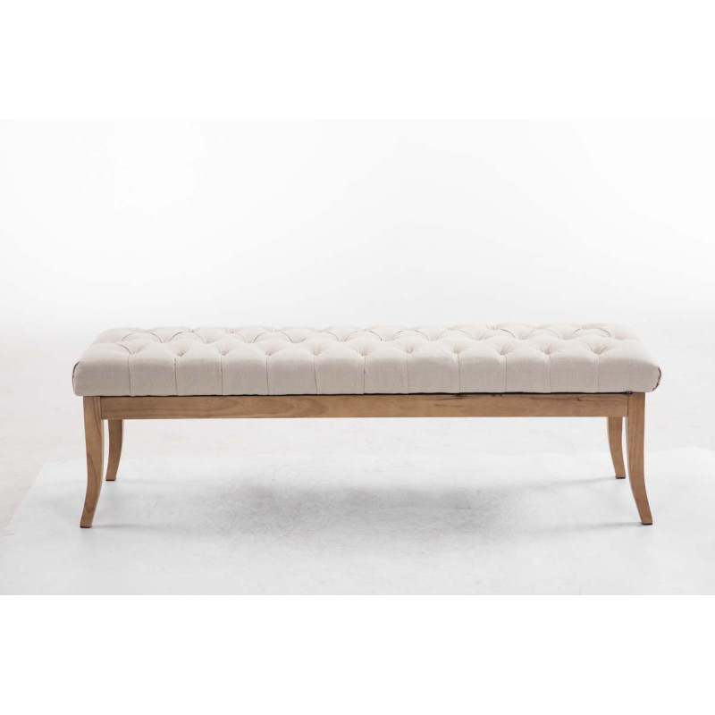 Banc Ramsès, tissu clair antique, 150 crème