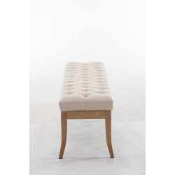 Banco Recibidor Ramses En Tela & Madera Clara Crema,150 cm