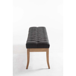 Banc Ramsès, tissu clair antique, 150 cm, gris foncé