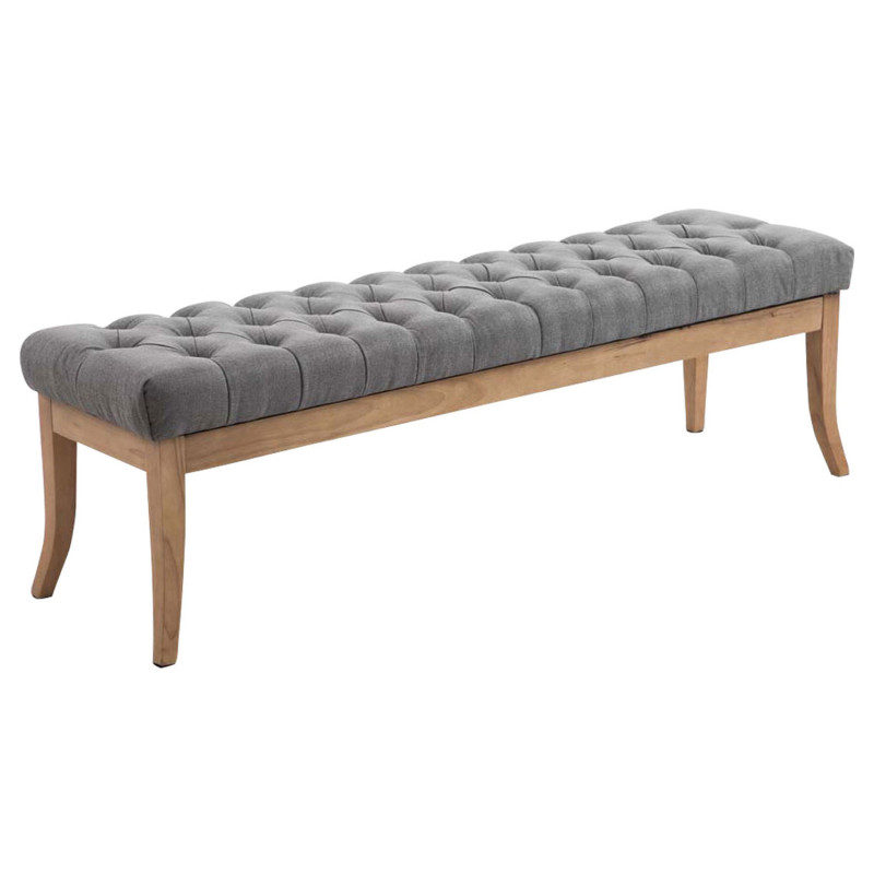 Banc Ramsès, tissu clair antique, 150 gris