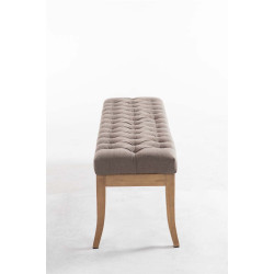 Banco Recibidor Ramses En Tela & Madera Clara Gris topo,150 cm