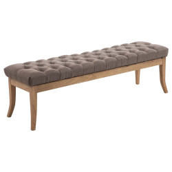 Banco Recibidor Ramses En Tela & Madera Clara Gris topo,150 cm