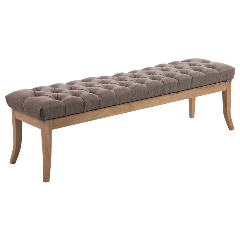 Banco Recibidor Ramses En Tela & Madera Clara Gris topo,150 cm