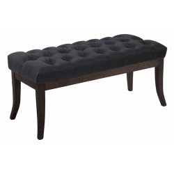 Banc Ramsès, tissu foncé antique, 100 cm, noir
