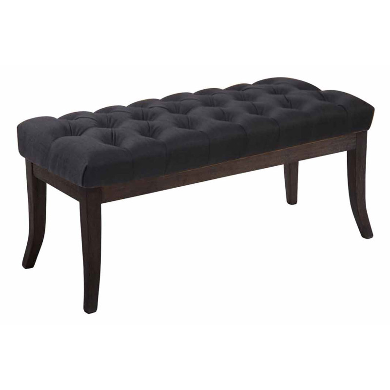 Banc Rams?s, tissu fonc? antique, 100 cm, noir