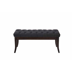 Banc Ramsès, tissu foncé antique, 100 cm, noir