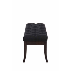 Banc Ramsès, tissu foncé antique, 100 cm, noir