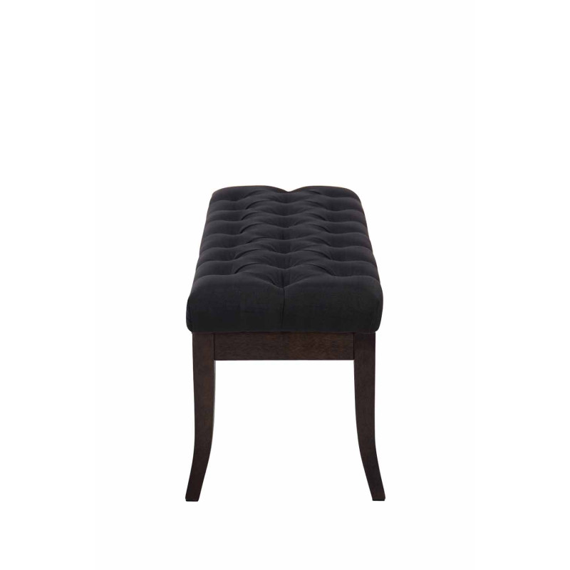 Taburete Recibidor Ramses En Tela & Madera Oscura Negro,100 cm