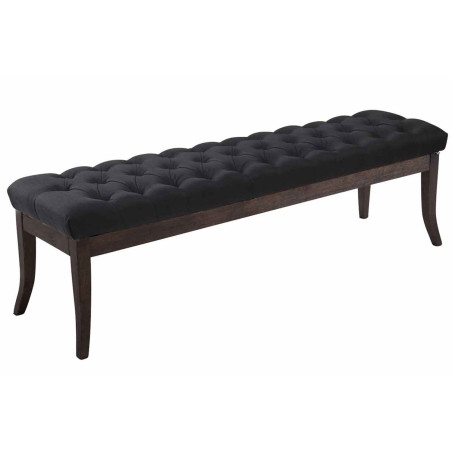 Banc Ramsès, tissu foncé antique, 150 cm, noir